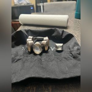 Monies brand sterling silver bracelet with big oval Swarovski crystals